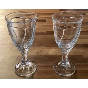 Set Of 2 Noritake Sweet Swirl Clear Glasses 7.25” Water Iced Tea Goblets
